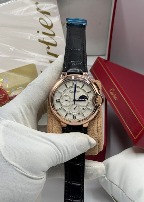 Cartier Chronograph Leather Strap Watch