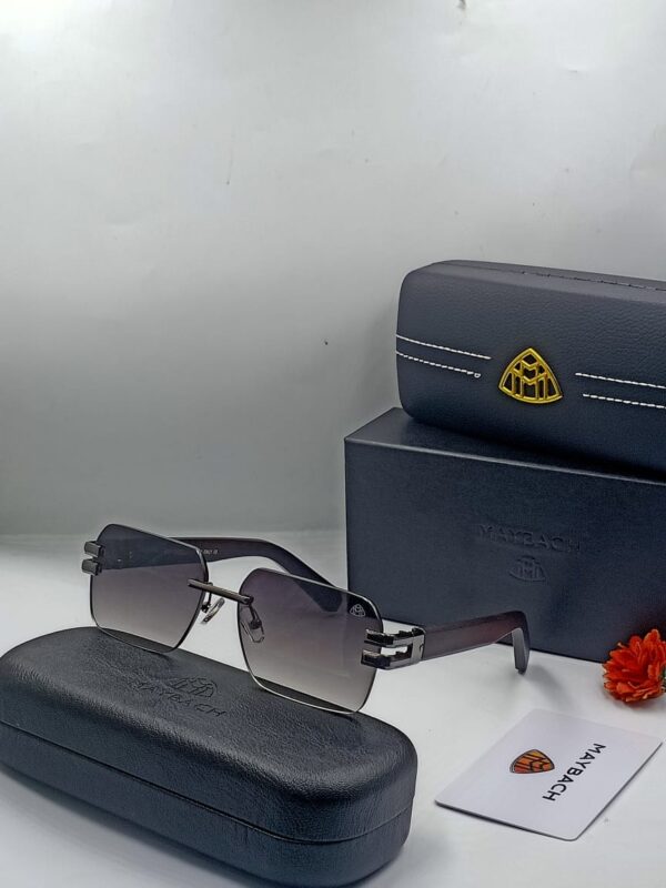Maybach Rimless Square Sunglasses – Smoke Grey Gradient Lens