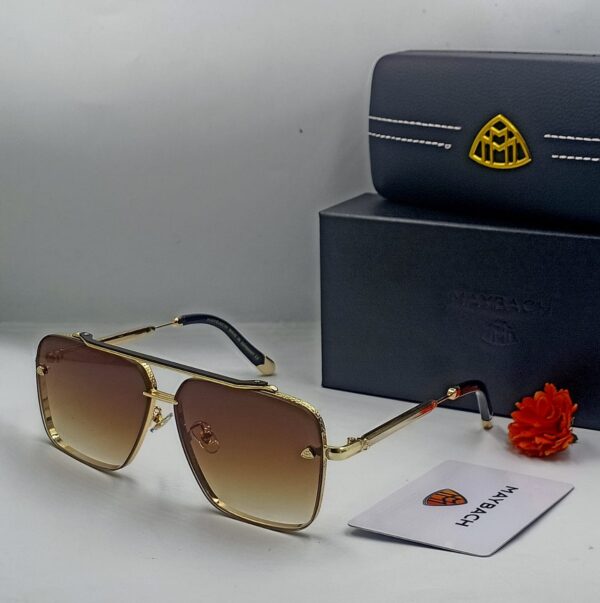 Luxury Square Aviator Sunglasses – Gold Frame | Brown Gradient Lens