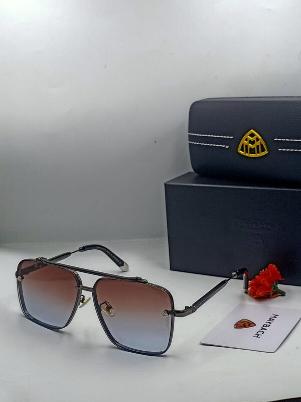 Maybach Oversized Navigator Sunglasses – Gunmetal Frame / Brown Gradient Lens