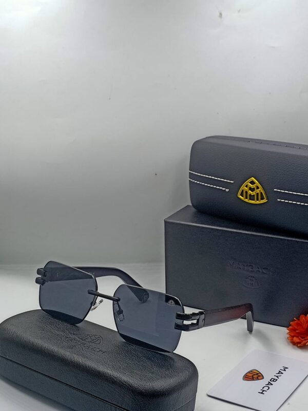 Maybach Rimless Square Sunglasses – Smoke Grey Lens