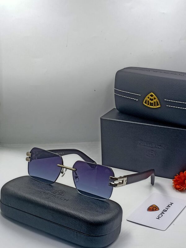 Maybach Rimless Square Sunglasses – Blue Gradient Lens