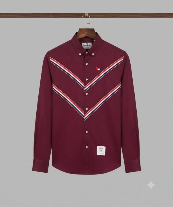 Thom Browne Stripe Shirt – Burgundy
