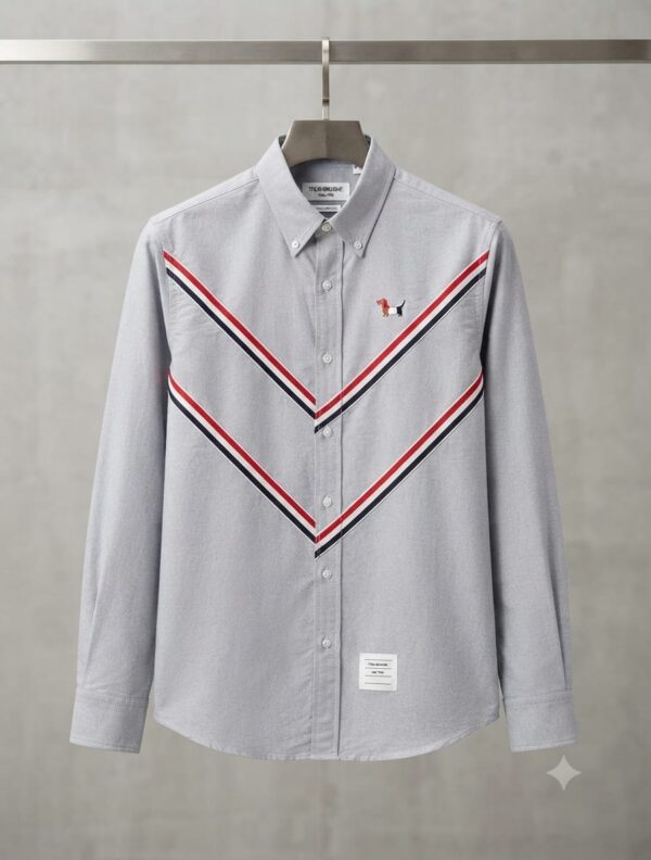 Thom Browne Stripe Shirt – Light Grey